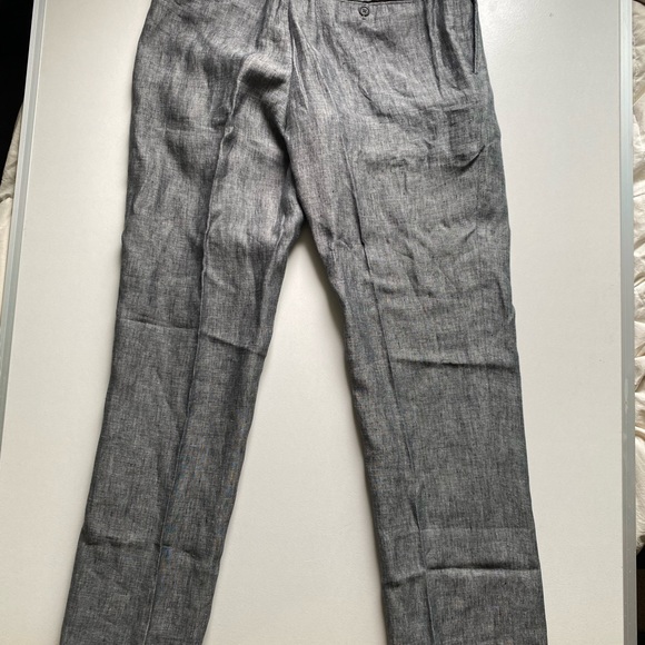 Grey linen Banana Republic pants 35 waist 34 length - Picture 2 of 4